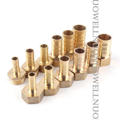 ；【‘； 2Pcs 1/2‘’ Male Thread To 6~19Mm Garden Irrigation Copper Connectors Water  Hose Pagoda Brass Barb Joint Air Pump Adapter