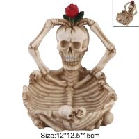Resin Skeleton Head Ashtray Skull Head Ashtray Home Ornament Desktop Decoration Halloween Gift