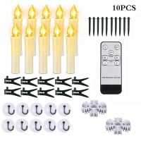 New Years LED Candles Flameless Flashing &amp; Timer Remote Christmas Tree Candle Light Home Decoration Halloween Black Fake Candle