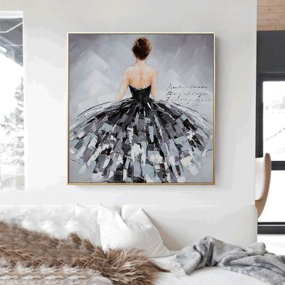 Print Oil Paintings Art Posters Black Swan Dancer Wall Art Canvas Painting Pictures For Living Room Nordic Artwork Desk Decor