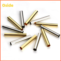 OSIDE 200ชิ้นค่ะ ทองเหลืองที่เป็นของแข็ง แบบตรง ทอง/เงิน ท่อยาวตรง รูใหญ่4mm 30X4mm ลูกปัดคั่นแบบ macrame สำหรับงานฝีมือเย็บผ้า DIY