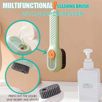 【คลังสินค้าพร้อม】Zir Multifunctional Soft Bristle Brush Liquid Shoe Brush Long Handle Brush Clothes Brush Shoes And Clothes Board Brush เครื่องมือทำความสะอาดในครัวเรือน
