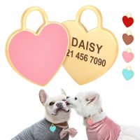 ✵ Free Custom Dog ID Tag Personalized Puppy Cat Nameplate Pendant Anti-lost Heart Tags For Collar Gril Boy Dogs Pet Accessories