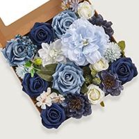 Artificial Flowers Fake Dusty Blue Peony Flowers Combo for DIY Wedding Bridal Bouquets Centerpieces Home DecorationsTH