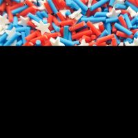 ELEGANT White Red Blue Color Polymer Clay Sprinkles United States Flag Theme Star Stick Candy Soft Pottery for Nails Art Slime Charms