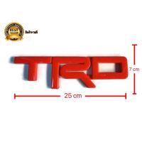 *โปรโมชั่นสุดคุ้ม* แผ่นป้ายโลโก้ TRD LOGO ยักษ์ใหญ่ แผ่นป้ายติดกระจังหน้า สีแดงขนาด 25cm x 7cm TOYOTA VIGO REVO TIGER MIGHTY-X