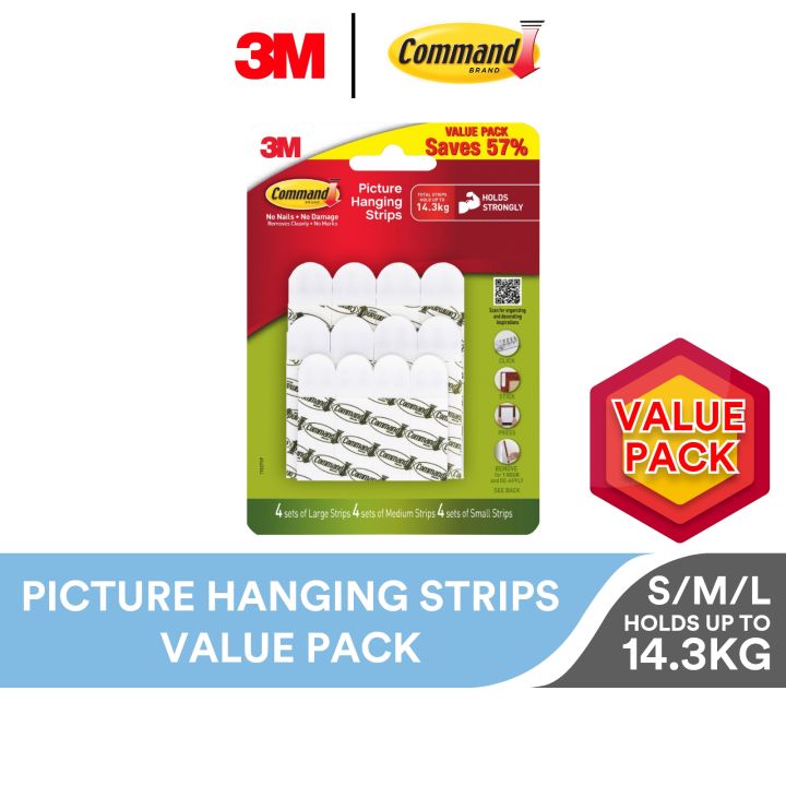 3M COMMAND Strips Large, Medium, Small For Damage Free Picture
