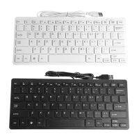 【City of Angels】 Mini Slim Multimedia USB Wired External Keyboard สำหรับโน้ตบุ๊กแล็ปท็อปพีซีคอมพิวเตอร์