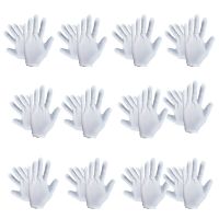 24Pieces/12 Pairs White Cotton Cloth Thin Etiquette Wenwan Quality Inspection Gloves