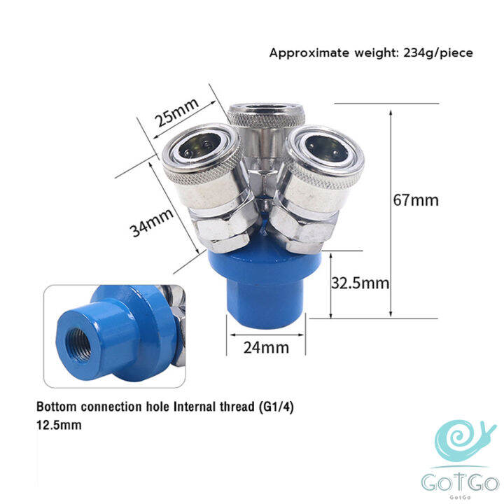 gotgo-คอปเปอร์ลม-ค็อปเปอร์-2-ทาง-3-ทาง-ขนาด-1-4-ใช้กับ-งานลม-ปั๊มลม-pneumatic-coupling