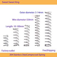 SUS Compression Spring 304 Stainless Steel Y-shaped Pressure Return Shock Absorber Diameter 0.8mm 10PCS Coil Springs