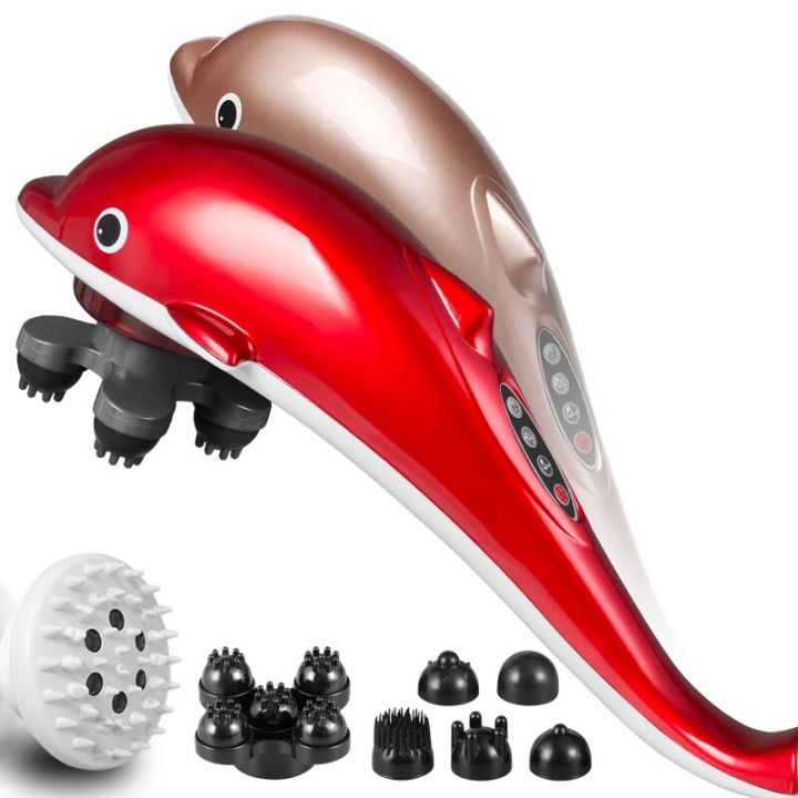 Electric Dolphin Massager Back Massage Hammer Vibration Infrared Stick Roller Cervical Body