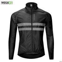 WOSAWE Reflective Cycling Jacket High Visibility MultiFunction Jersey Road MTB Bicycle Windproof Quick Dry Rain Coat Windbreaker