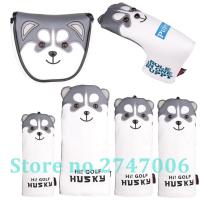 Golf Club Head Cover Soft PU Leather with Husky Shaped Headcover For Blade Mallet Putter Driver Fairway Wood Hybrid