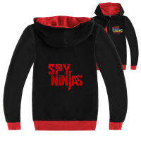 SPY NINJAS Hooded Zipper เสื้อกันหนาว3-16ปีเด็กฤดูใบไม้ผลิและฤดูใบไม้ร่วงสีดำ/ สีเทาผ้าฝ้าย + โพลีเอสเตอร์แจ็คเก็ตสำหรับชาย15ปีหญิงแขนยาวเสื้อผ้าเด็ก