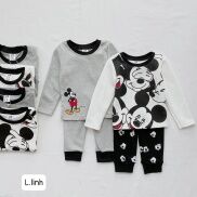 SET 2 BỘ MICKEY đen xám HM xuất dư Chất cotton mềm co dãn