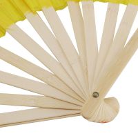 8X Beautiful Silk Three Color Gradient Flame Dance Fan Hand Folding Bamboo Fan Decoration Fan for Ladies Womens