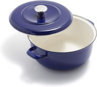 Merten &amp; Storck German Enameled Iron 1873 Cobalt Blue Dutch Oven, 5.3QT