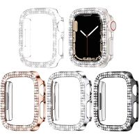 Diamond Case For Apple watch 7 41mm 45mm 44mm 40mm 42mm 38mm Accessories Bling Bumper Protector Cover iWatch series 8 3 4 5 6 se
