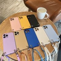 【16- digits】 Crossbody สายคล้องสายหนังเคสอ่อนสำหรับ iPhone 13 12 11 Pro Max Mini XS XR X 7 8 Plus SE 3ฝาครอบกันกระแทกหรูหรา