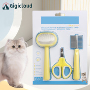 Gigicloud Pet Cats Dogs Mini Comb Set With Nail Scissors Hair Removal