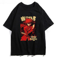 Yoko Kurama Yu Yu Hakusho Anime T-Shirts Vintage Men T Shirts Ulzzang Harajuku Round Neck Casual Graphic Tops Tee Large Size XS-4XL-5XL-6XL แฟชั่นแขนสั้นผ้าฝ้าย