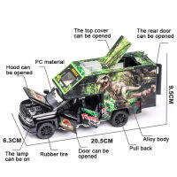1:32ล้อแม็ก D Iecast จูราสสิไดโนเสาร์เชฟโรเลตรถบรรทุกรถยนต์รุ่นโลหะของเล่นด้วยแสงดึงกลับนอกถนนยานพาหนะเด็กของเล่น