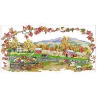 Autumn farm scenery patterns counted 11CT 14CT 18CT Cross Stitch Set DIY Cross-stitch Kits Embroidery Needlework Home Decor