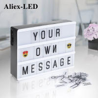 2021Novelty DIY Letters Night Light LED Combination Decorative Lamps A4A6 Box USB Cards Table Lamp for Home Message Board Light