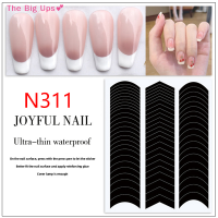 The Big Ups? 1แผ่น French manicure Strip Nail Art ฟอร์ม Fringe TIP line คู่มือสติกเกอร์