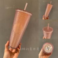 Starbuck Official Store Starbuck Cup 2022 Cherry Blossom Straw Cup ทุเรียนถ้วยน้ำพลาสติกความจุขนาดใหญ่ถ้วยน้ำสีชมพู Starbuck Tumbler Starbuck Mug