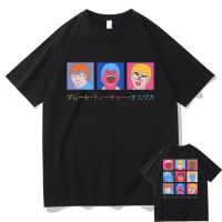 Japanese Anime Gto Onizuka Faces Double Sided Printed Tshirt Men Comfortable Tshirt Mens