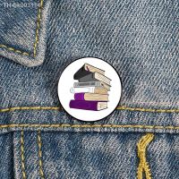 ¤ Ace Pride Book Stack Pin Custom Brooches Shirt Lapel teacher tote Bag backpacks Badge Cartoon gift brooches pins for women