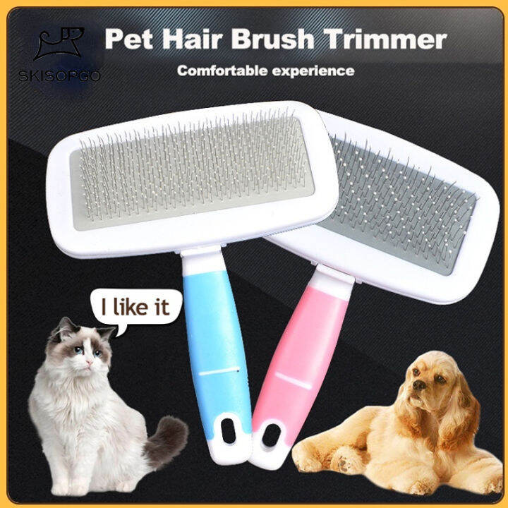 SKISOPGO Pet Hair Brush Dog Hair Removal Pet Comb Stainless Steel ...