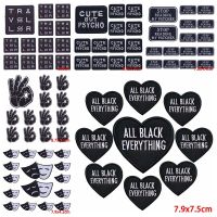 10 pcs/lot Wholesale Black White Patch Iron On Patches For Clothing Thermoadhesive Patches Cheap Embroidery Patch Sewing Badges