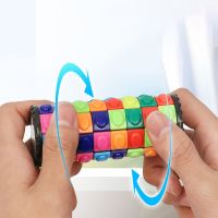 Magic Cube Anti-stress Tower Cube Stress Reliever Toys Decompression 3D Rotate Slide Cylinder Magic Cube for Kids Adults Gifts