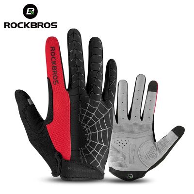 ROCKBROS Full Finger Bicycle Gloves Breathable Shockproof Screen Touch Bike Long Gloves Spring Summer MTB Road Cycling Gloves
