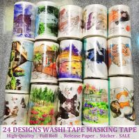 24 ing Washi Tape Landscape Architecture Girl Adhesive Planner DIY Craft Scrapbooking Diary Journal Sticker Decor Stationery