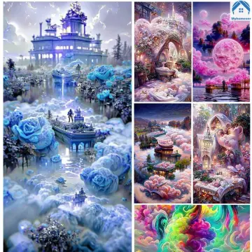 Fantasy Landscape Castle Diamond Painting Stitch Diamond Art Tools