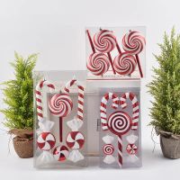 【cw】Large Christmas decorations red and white candy lollipop small stick combination decoration home decoration party decoration ！