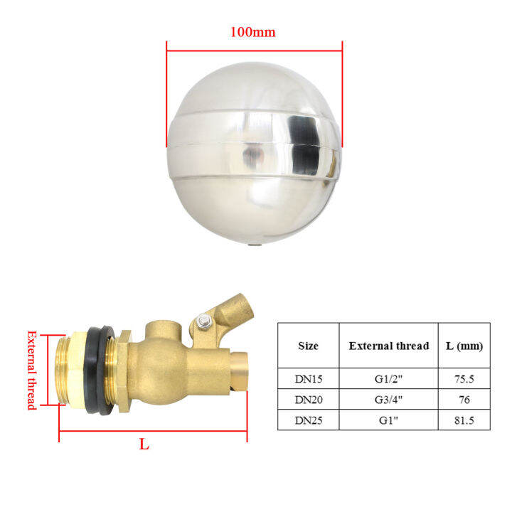 ลอยบอลวาล์ว-dn15-dn25-dn20ถังน้ำลอยวาล์วสแตนเลสบอลลอยวาล์วร่างกายทองเหลือง