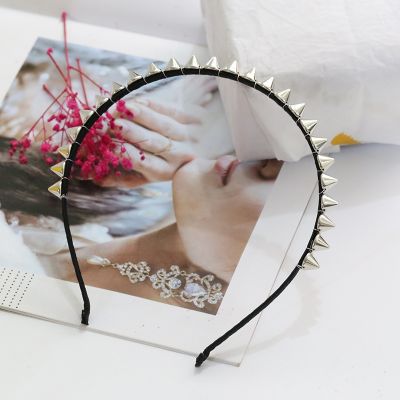 【YF】 1PC Fashion Cool Metal Headband Spike Rivets Studded Band Party Punk Hair Clips Gothic Style