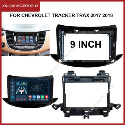 ป้ายวิทยุติดรถยนต์ขนาด9นิ้วสำหรับ Chevrolet Tracker Trax 2017 2018แอนดรอยด์สเตอริโอเครื่องเล่น MP5 2 Din หัวแผงย่อยปลอกคอกันสุนัขเลียปลอก
