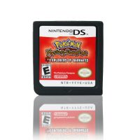 ตลับเกม Pokemon NDS ชุดการ์ดเครื่องเล่นวิดีโอเกมประดับเพชรทองคำขาวประดับมุกสีเงิน HeartGold สำหรับ DS