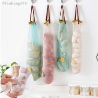 1PCS Mesh Net Fruit Vegetable Garlic Onion Hanging Storage Bags Food Reusable Bag Organizer Home Hollow Kitchen Accessories