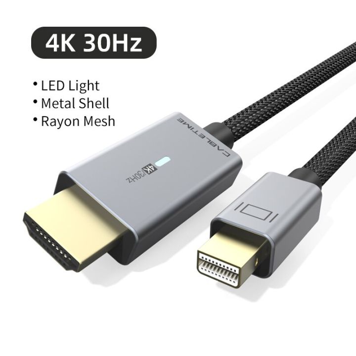 ตัวแปลงปลอกอลูมิเนียม4k-60hz-สำหรับ-c324-sur-pro6-dell-xps-พร้อมสายไปยังสาย-hdmi-mini-dp