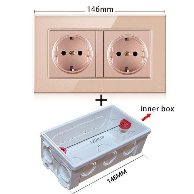 nywp-wall-mounted-glass-panel-16a-power-socket-eu-standard-multi-plug-with-2-usb-charging-ports-hidden-led-indicator