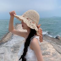 New Womens Straw Hats Panamas UV Protection Sun Visor Beach Hats Women Sweet Bow Visors Foldable Female Summer Sun Hat