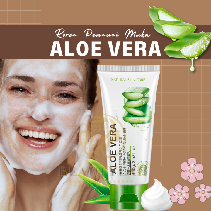 Rorec Pencuci Muka Pembersih Buih Aloe Vera 100g Pencuci Muka 