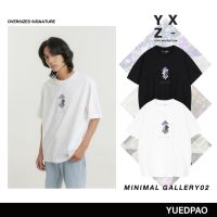 Yuedpao X Minmal Gallery 02 ยอดขาย No.1 รับประกันไม่ย้วย 2 ปี เสื้อยืดเปล่า เสื้อยืด Oversized แขนสั้น Set Black&amp;White